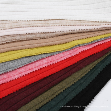 Cashmere Morley Plain Dyed Rayon Nylon Melange Pulllateur Tissu en tricot Tissus durs chauds pour les vêtements